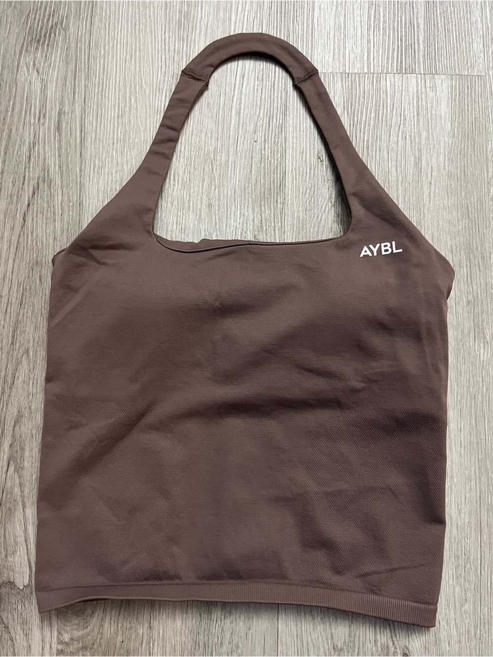 328–NWT AYBL Mauve Brown Scoop Crop Tank